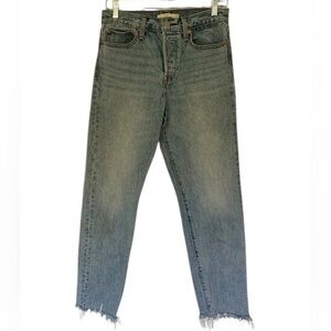 Levi’s Premium Wedgie Raw Hem Button Fly High Rise Straight Leg Jeans Size 27